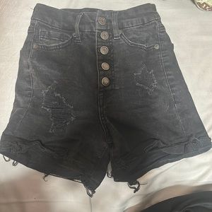 Aero black jean super high rise curvy short shorts size 000